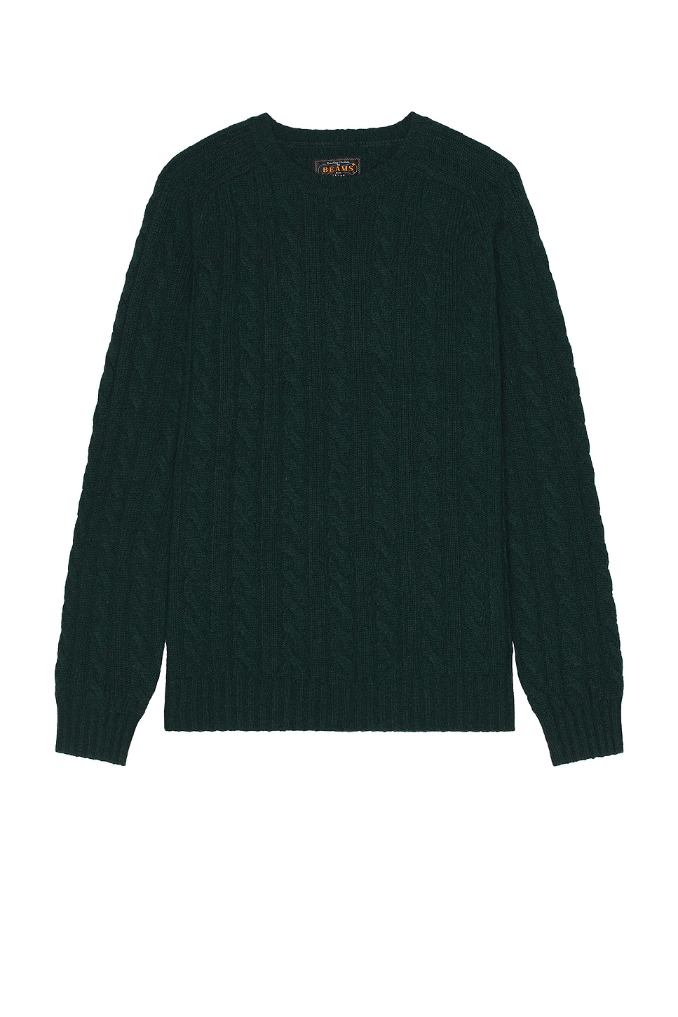 Crew Cable Sweater in Green