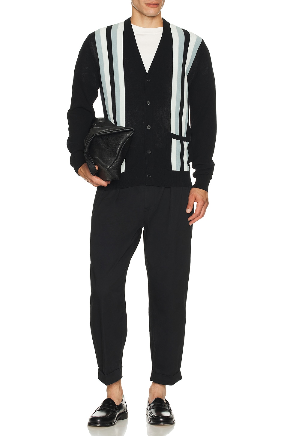 Image 1 of Beams Plus Cardigan Stripe in Black