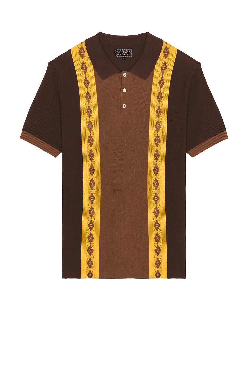 Knit Polo Stripe Argyle in Brown