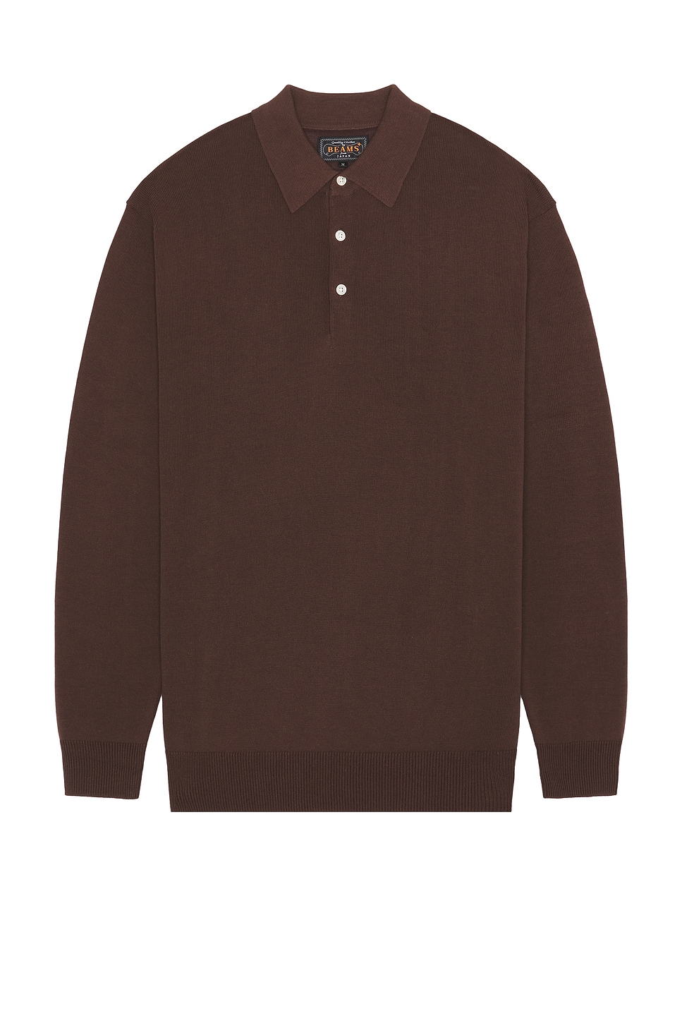 Image 1 of Beams Plus Knit Polo 12G in Brown