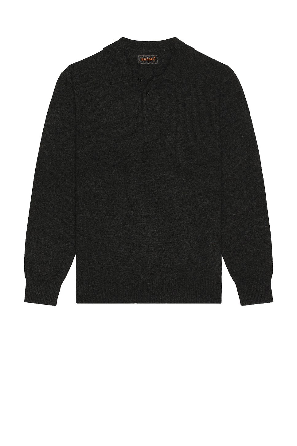 Image 1 of Beams Plus Knit Polo 9G in Charcoal