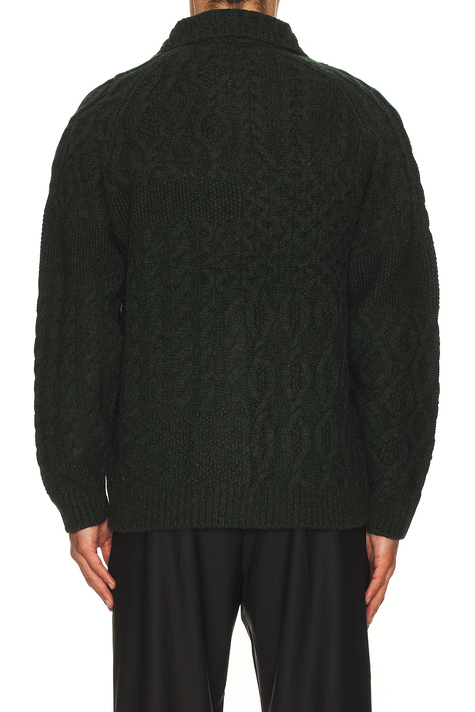 Beams Cardigan Alan Patchwork In Green