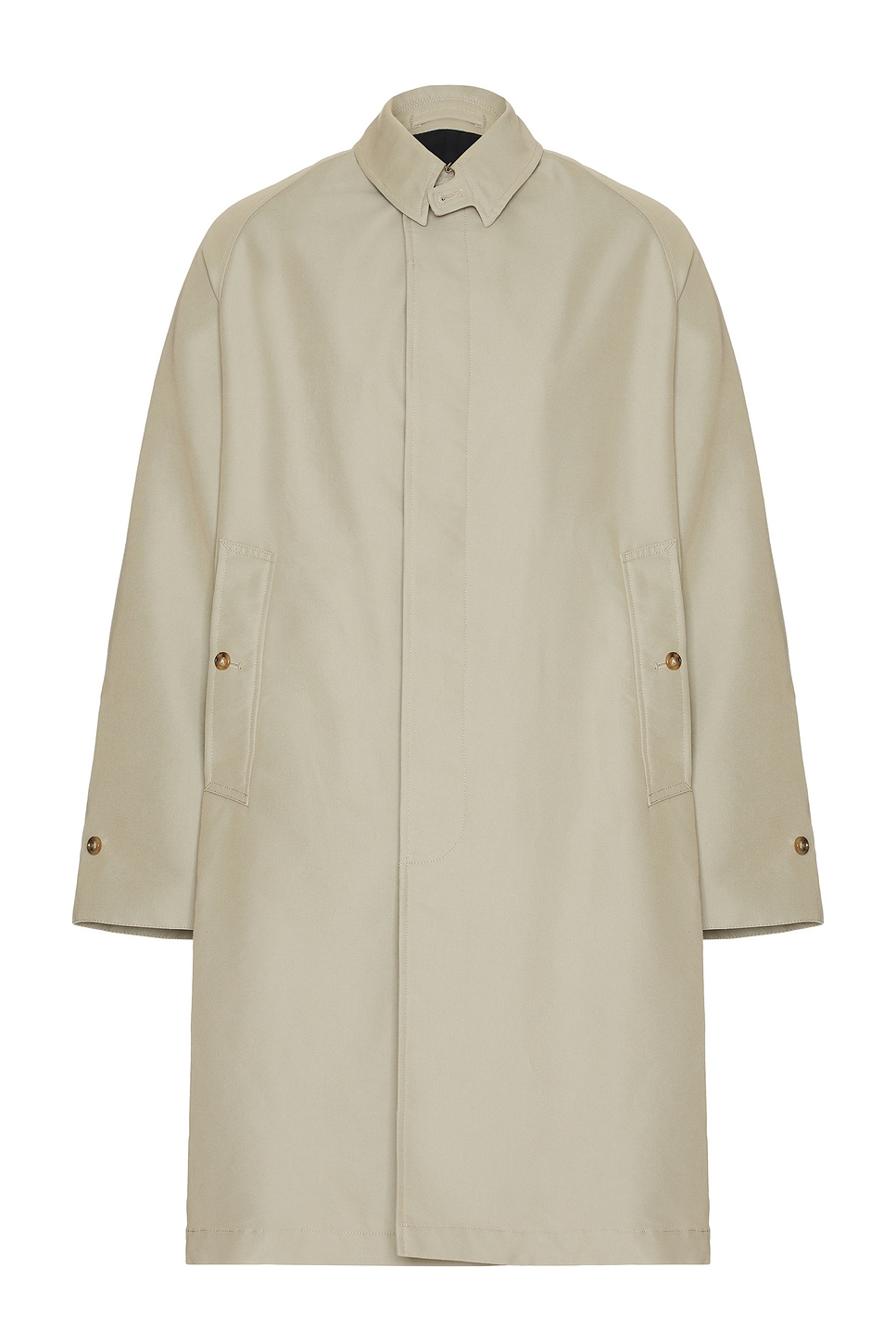 Balmacaan Coat T C Gabardine in Brown