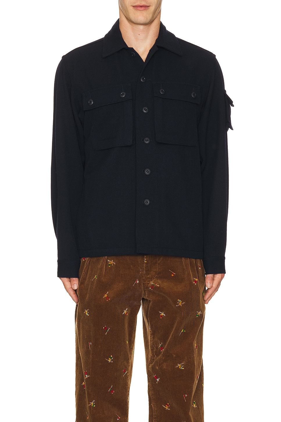 Image 4 of Beams Plus Mil Wool Kersey Jacket in Navy