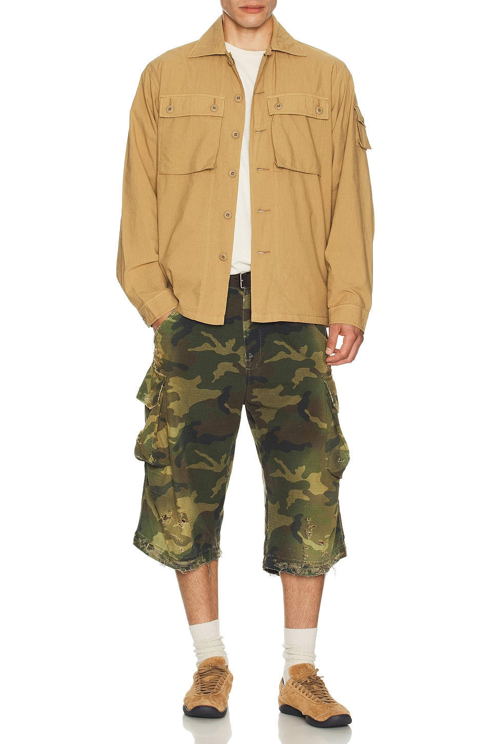 Image 1 of Beams Plus Mil Shirt Jacket in Khaki