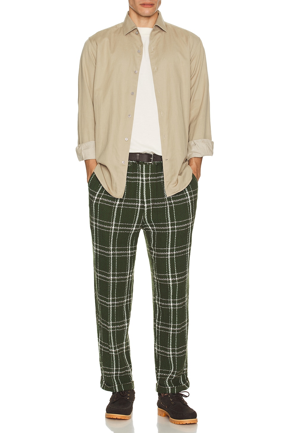 Image 1 of Beams Plus 2 Pleats Relax Trousers in Brown