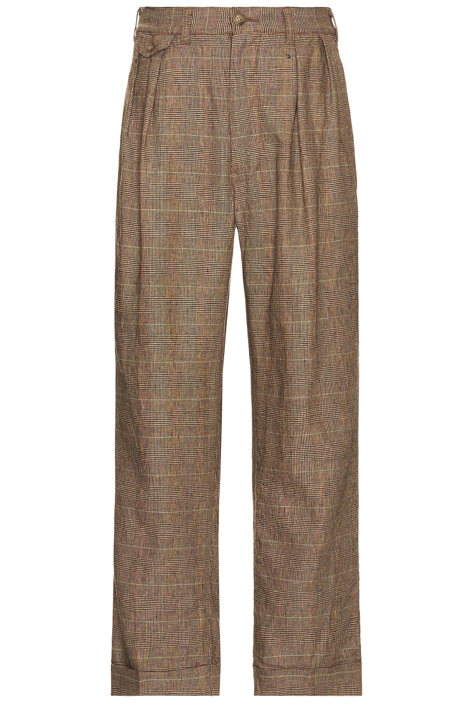 Image 1 of Beams Plus 2 Pleats Trousers in Glen Plaid Pen Stripe