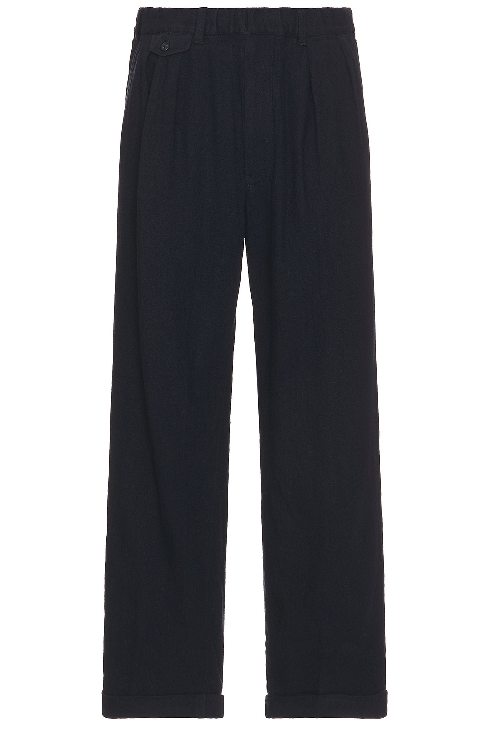 2 Pleats Relax Trousers in Navy