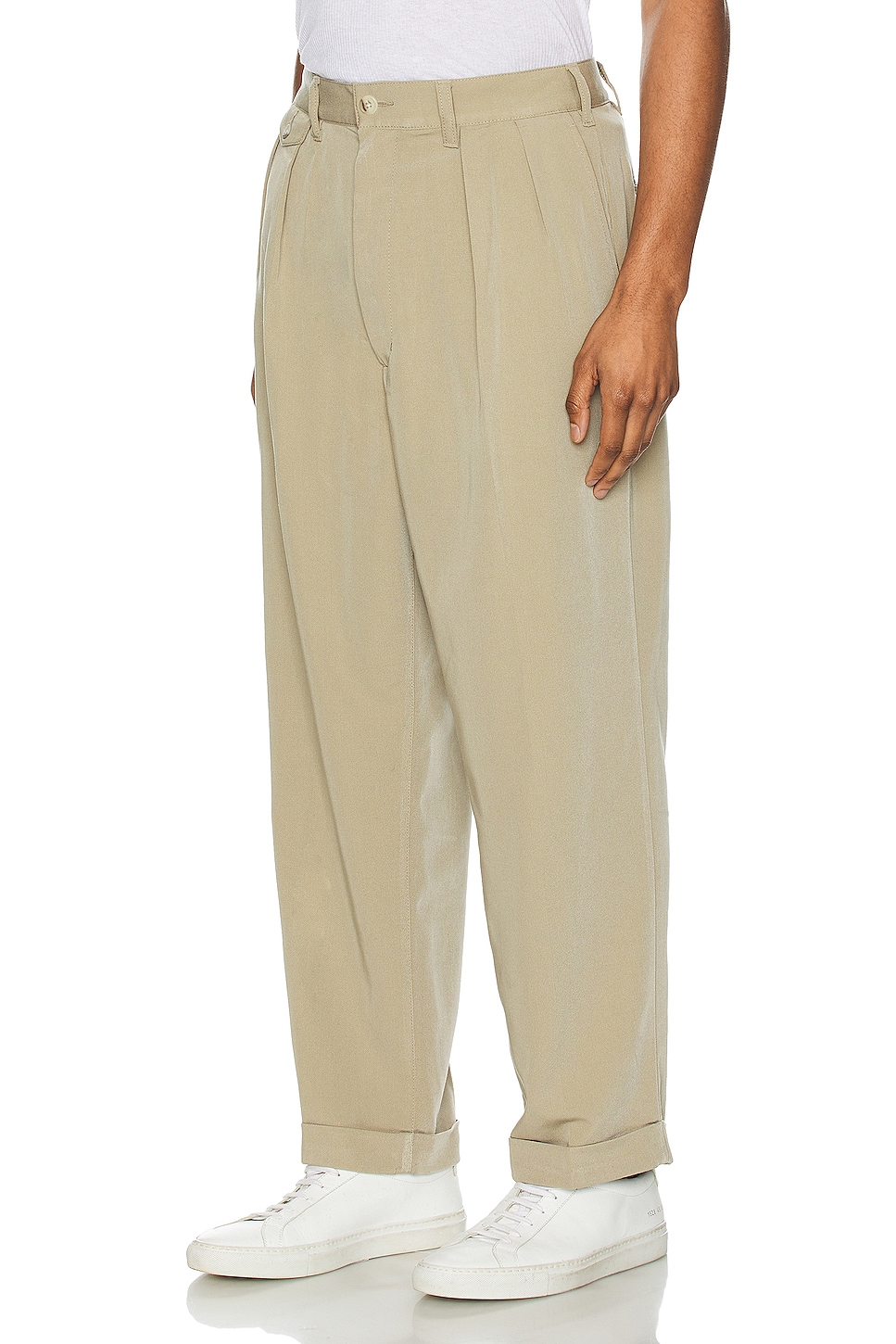 Image 1 of Beams Plus 2 Pleats Trousers Pe Twill in Sand