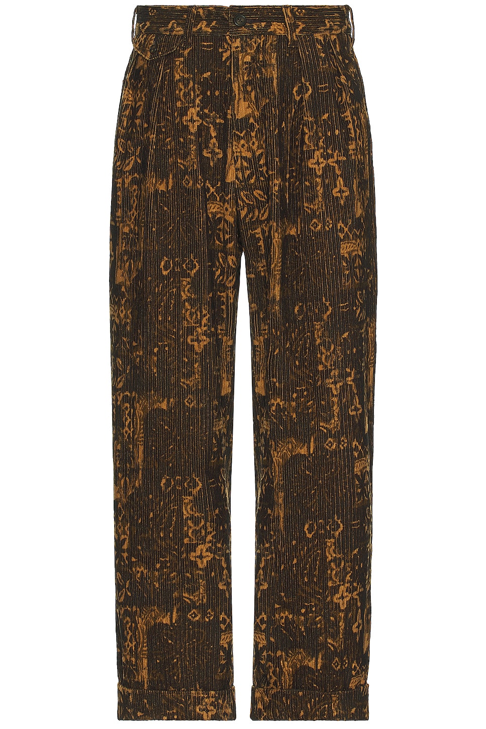 Image 1 of Beams Plus 2 Pleats Trouses Print in Brown