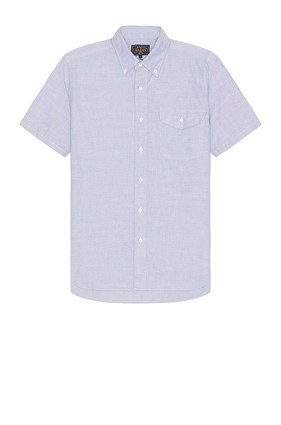 Image 1 of Beams Plus B.d. Short Sleeve Oxford Shirt in Sax