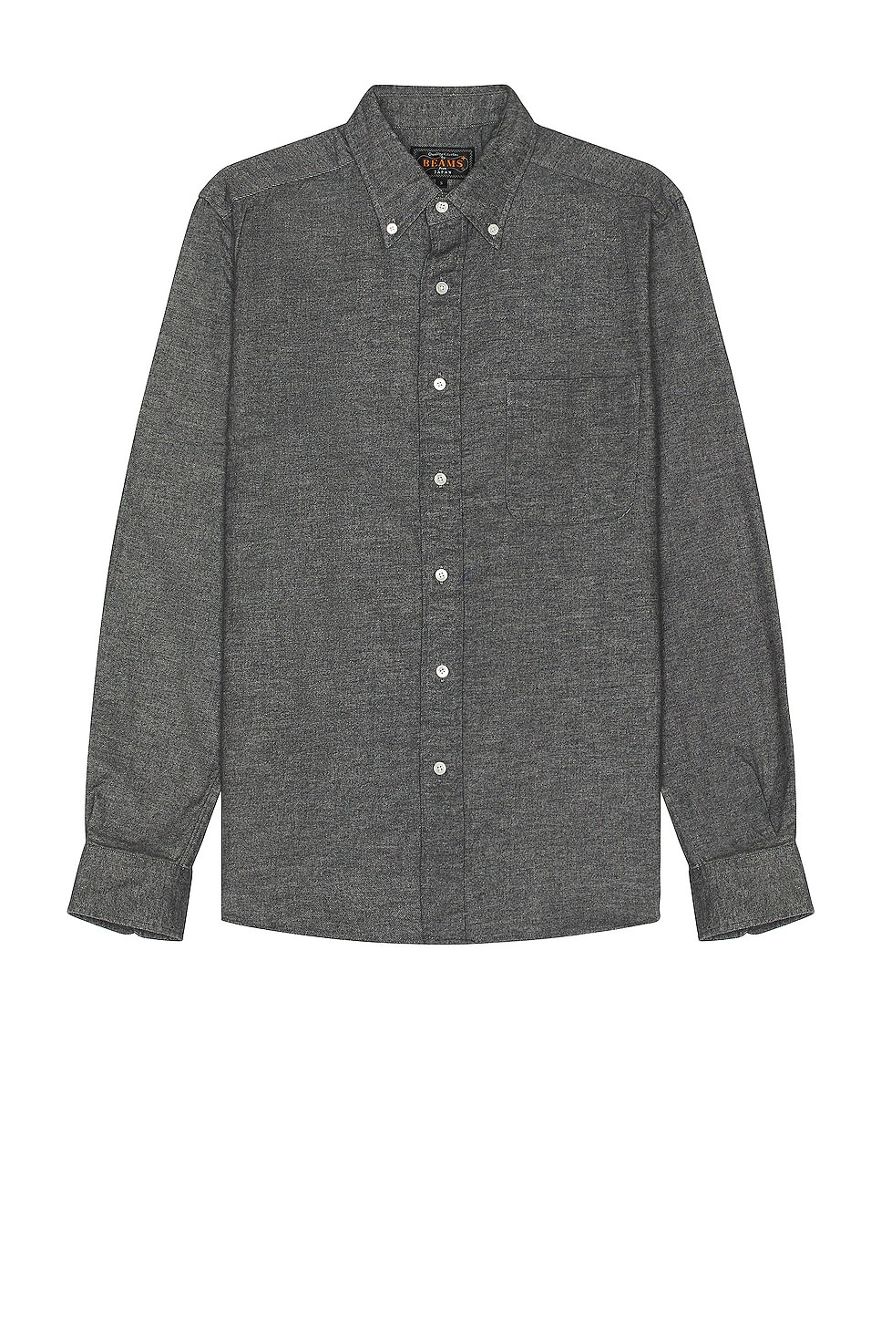 Image 1 of Beams Plus B.d. Flannel Solid Shirt in Grey