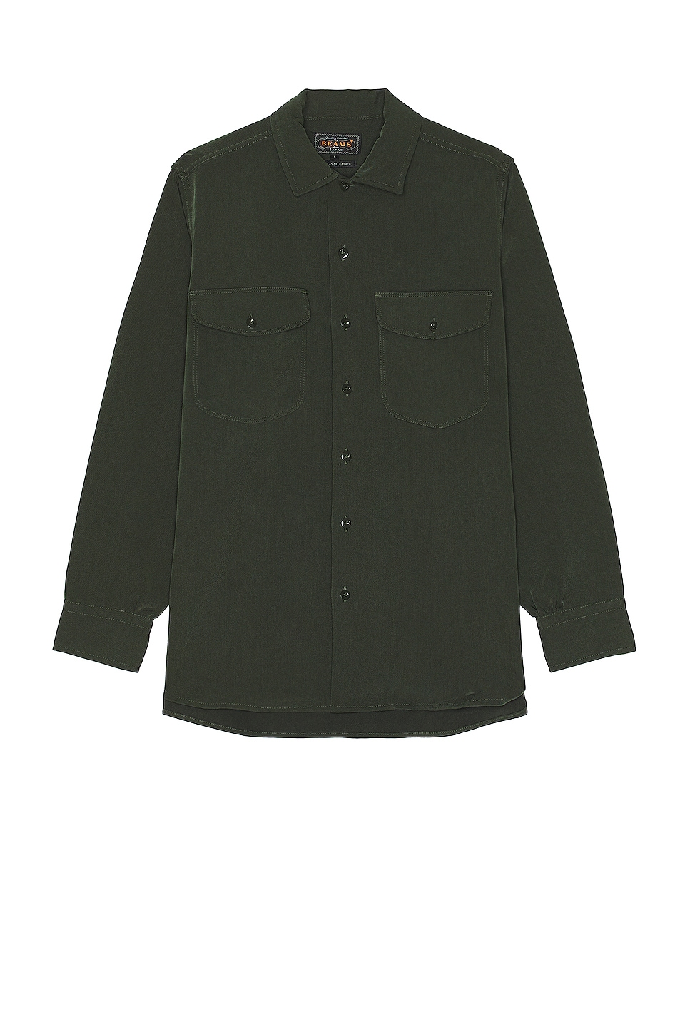 Image 1 of Beams Plus Work Classic Fit Pe Twill Shirt in Green