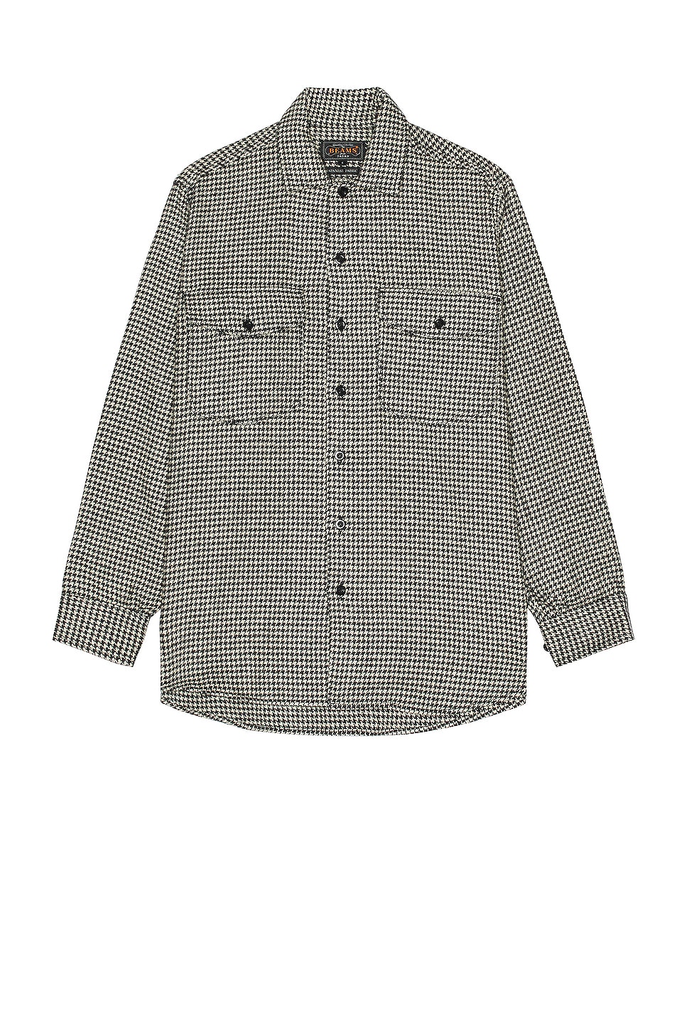 Image 1 of Beams Plus Work Classic Fit Houndstooth Shirt in Black