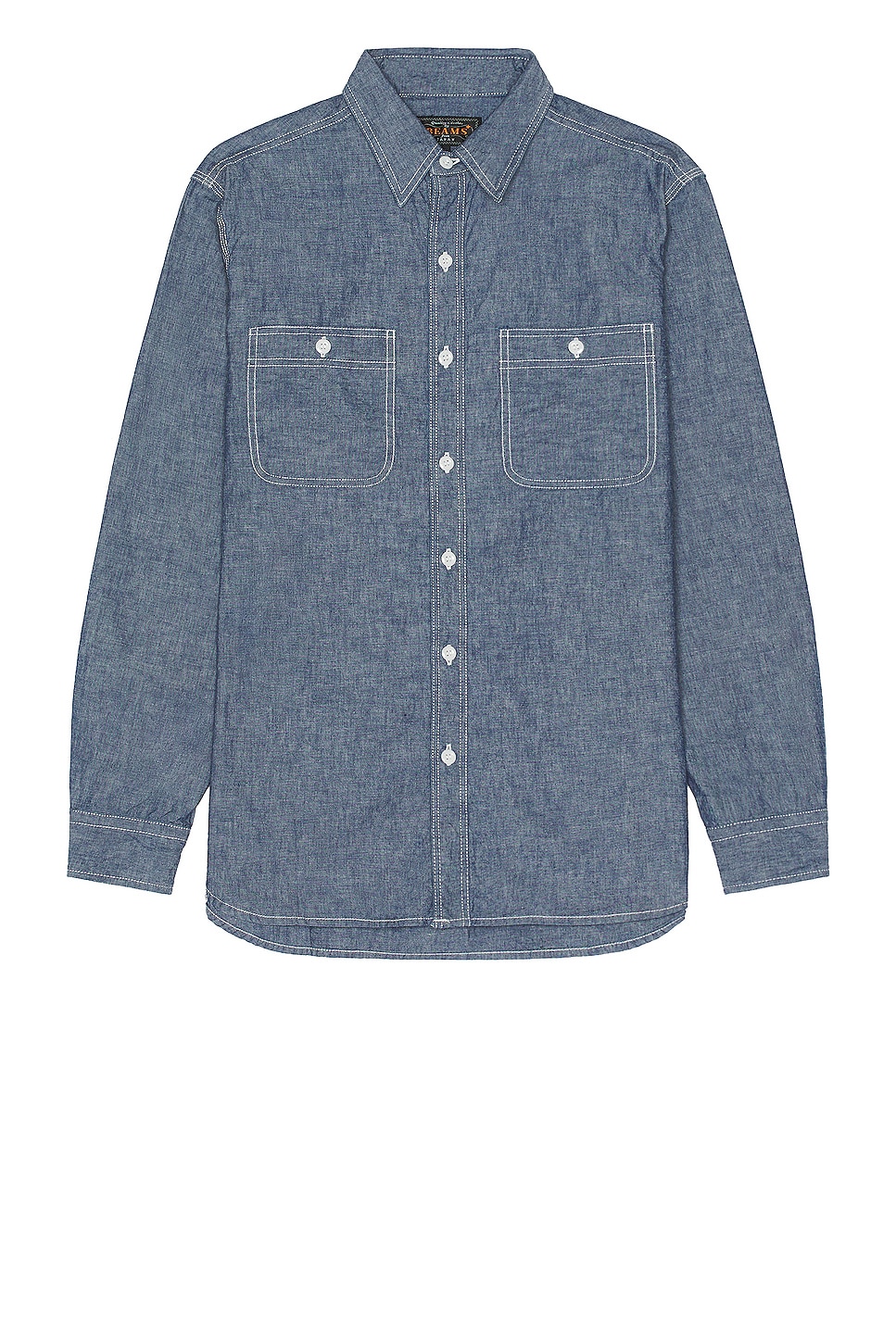 Image 1 of Beams Plus Work Chambray Shirt in Blue