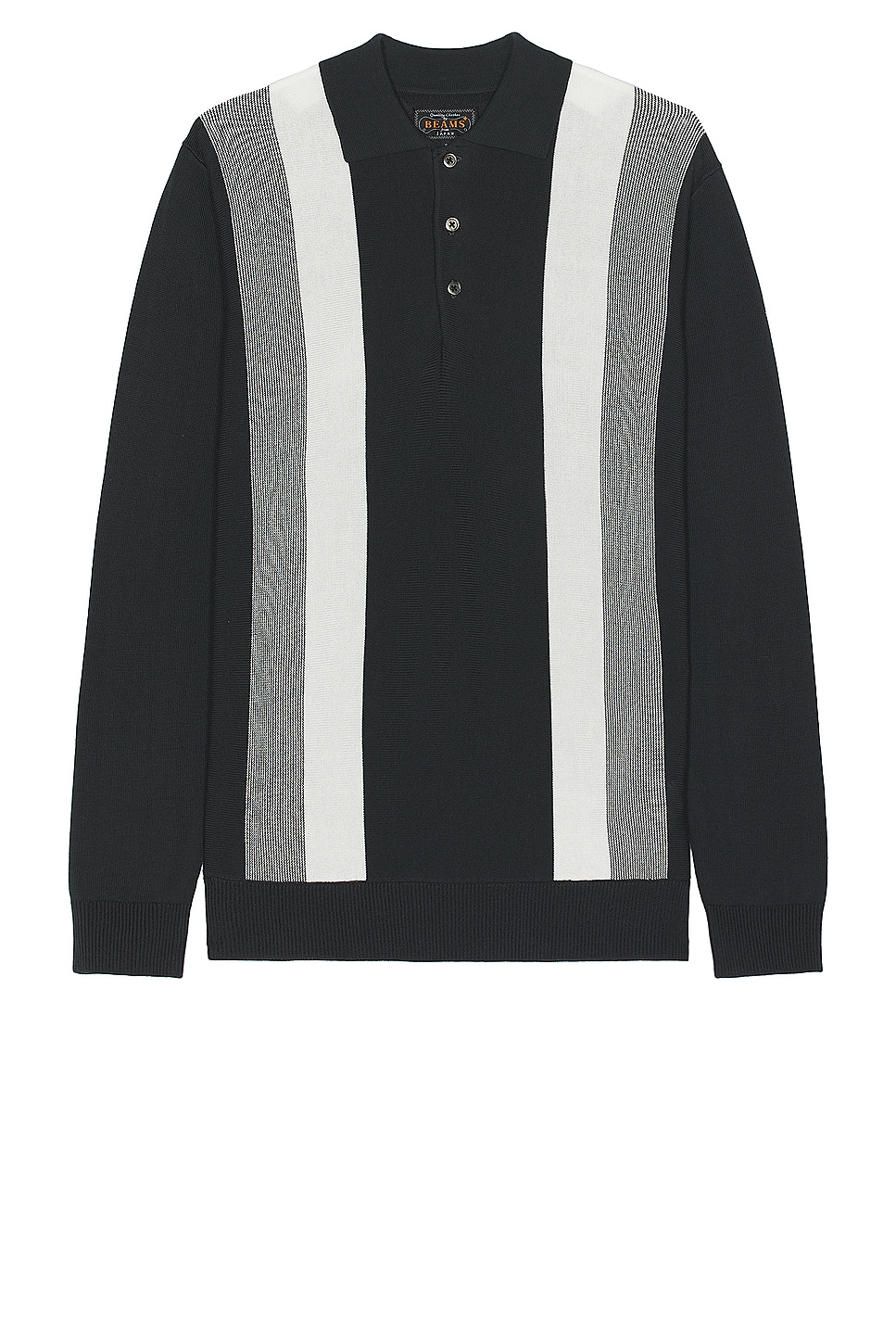 Image 1 of Beams Plus Knit Polo Gradation Stripe in Black