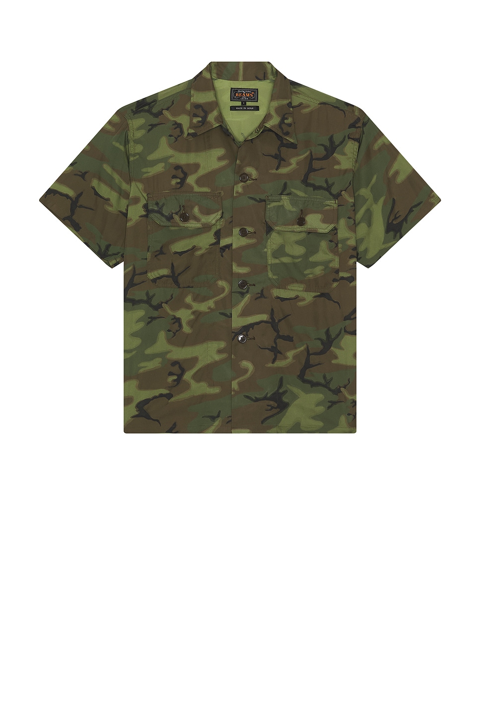 Mil-Sht Mesh Camo Jacquard Mapping Print in Green