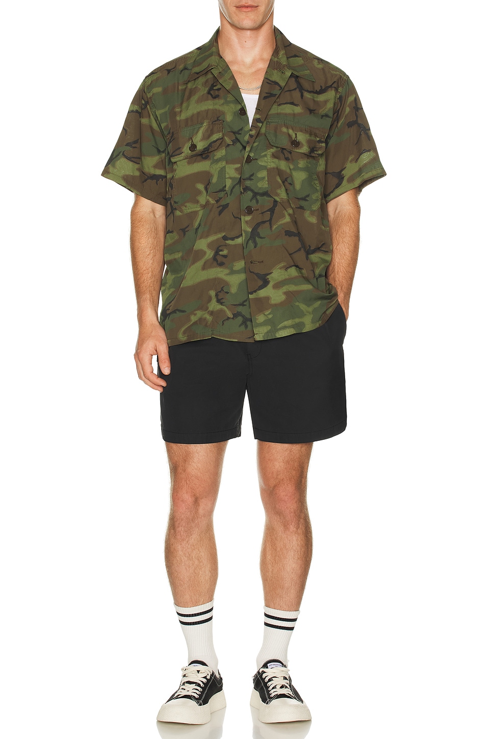 Image 1 of Beams Plus Mil-Sht Mesh Camo Jacquard Mapping Print in ERDL Camo