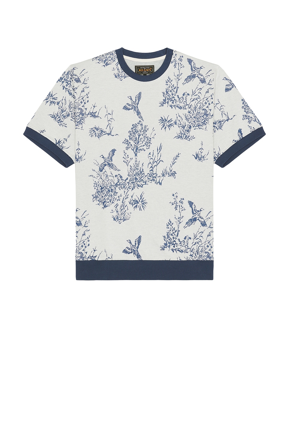 Knit Tee Bird Jacquard in White