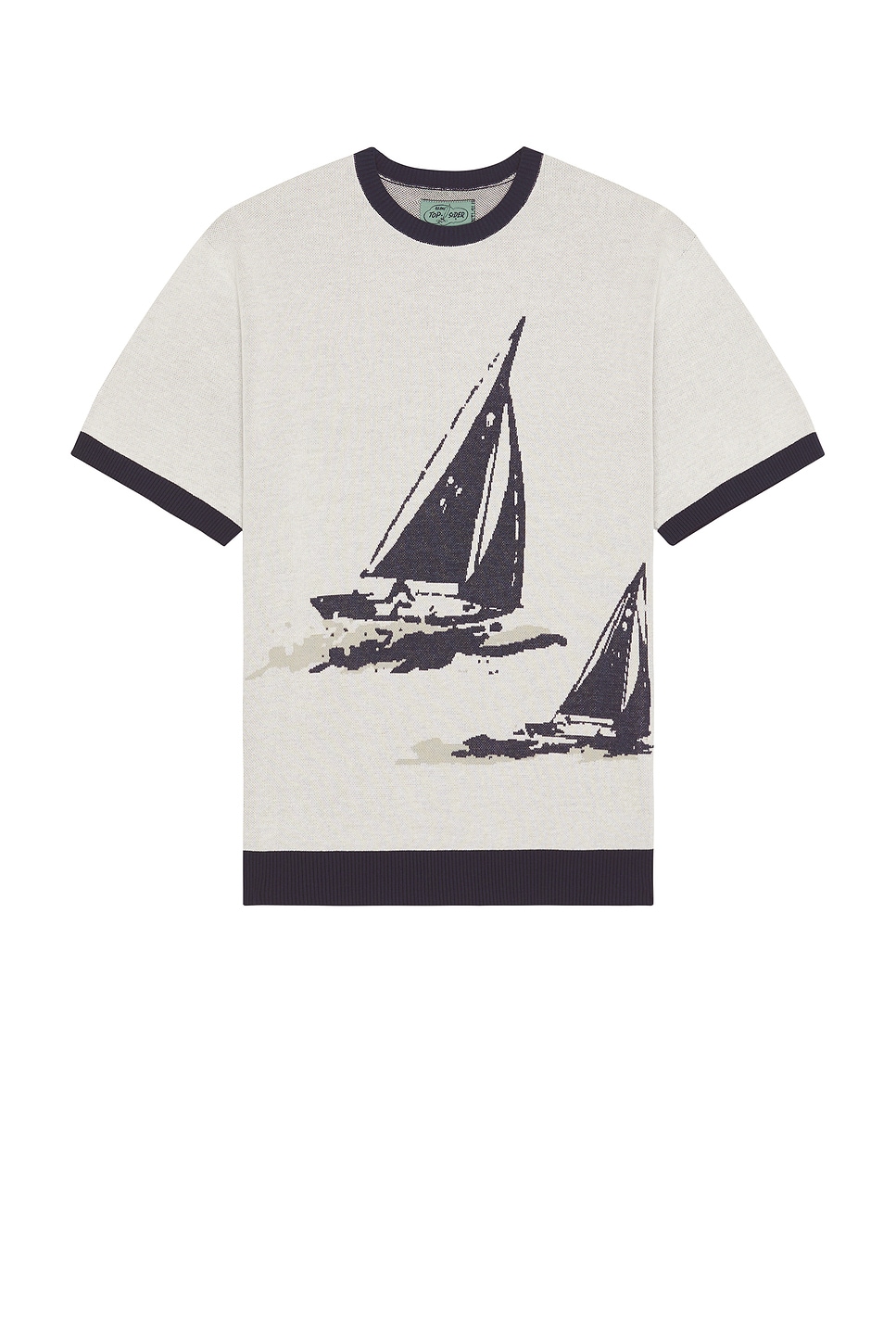 Knit Tee Box Jacquard in White