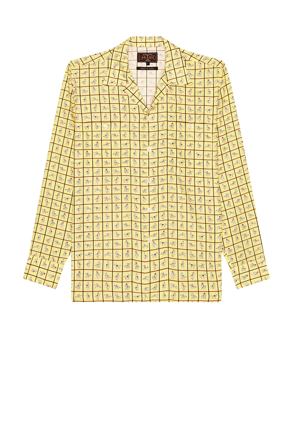 Image 1 of Beams Plus Mil Open Collar Derby Tattersall in Yellow