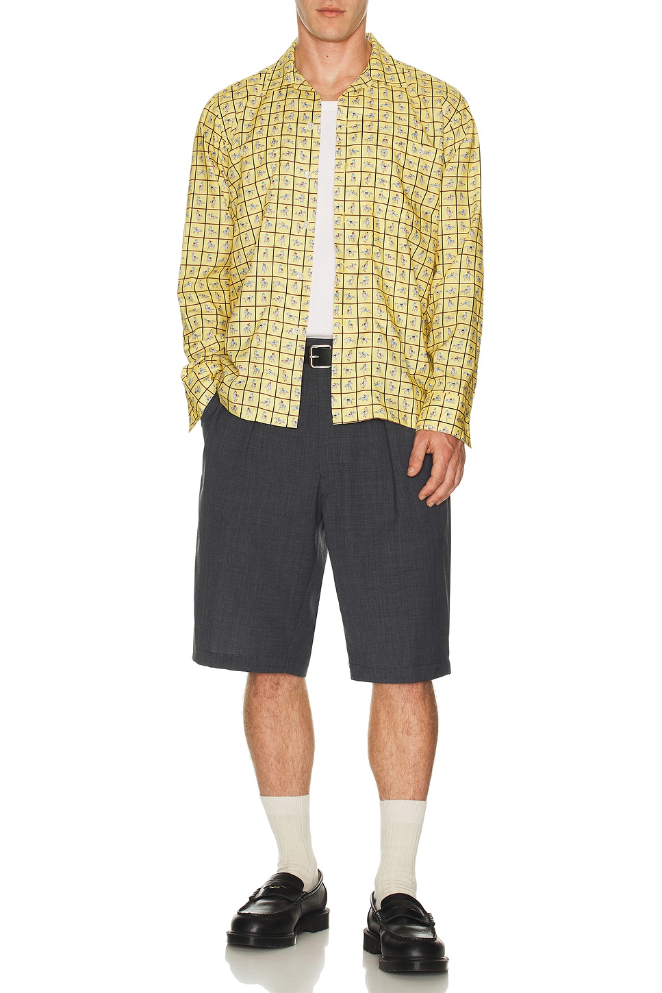 Image 1 of Beams Plus Mil Open Collar Derby Tattersall in Yellow