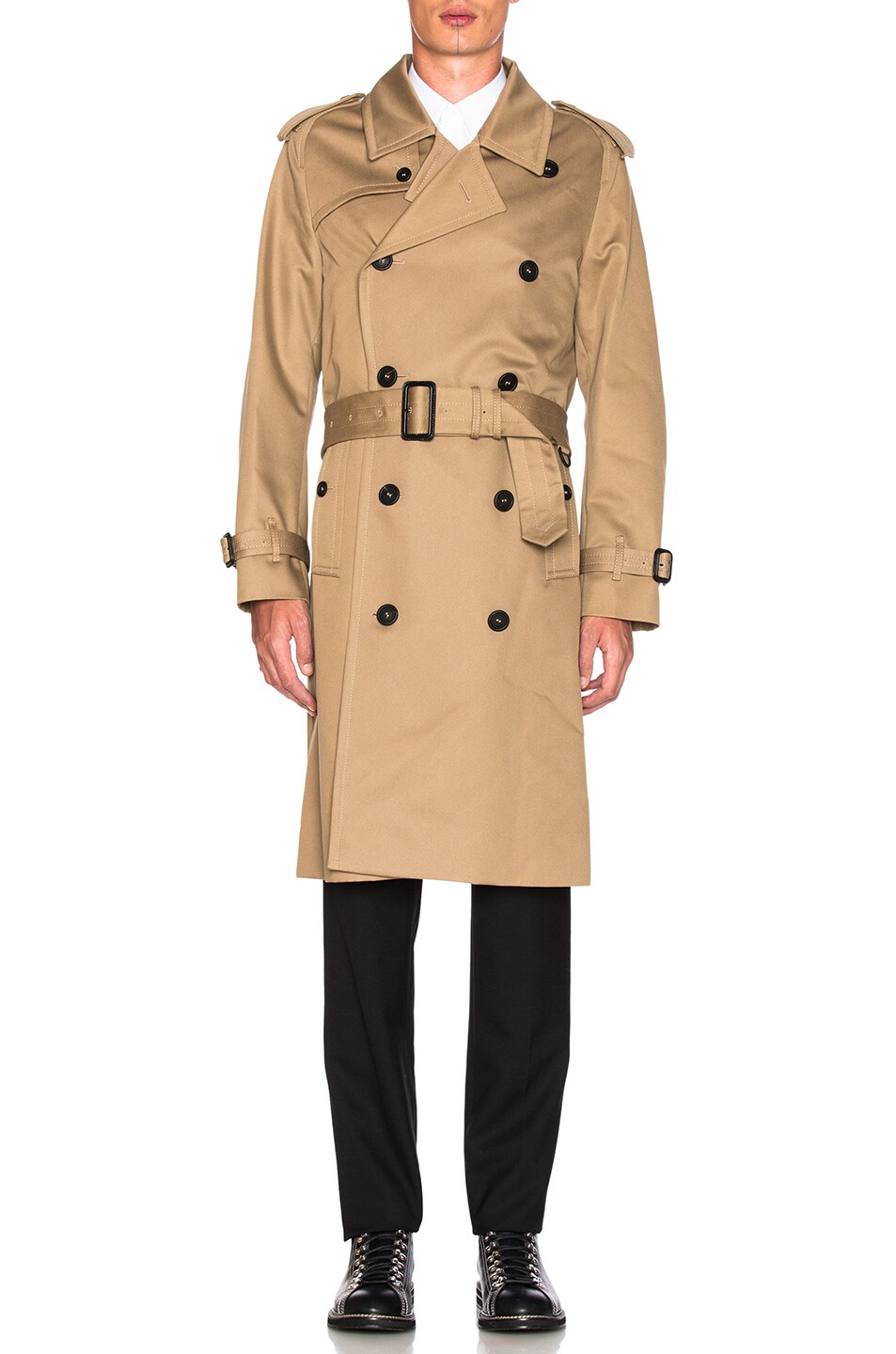 Image 1 of Burberry Gabardine Trench Coat in Light Taupe Brown