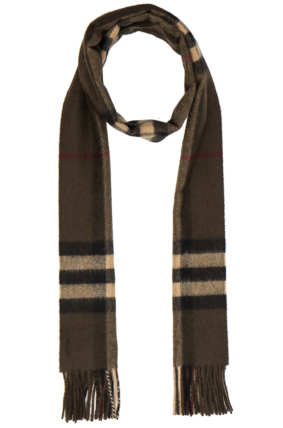Image 1 of Burberry Prorsum Giant Check Cashmere Scarf in Olive Brown
