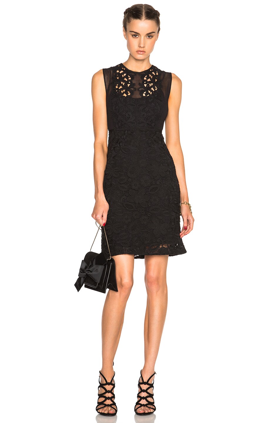 Image 1 of Burberry Prorsum Lace Dress in Black