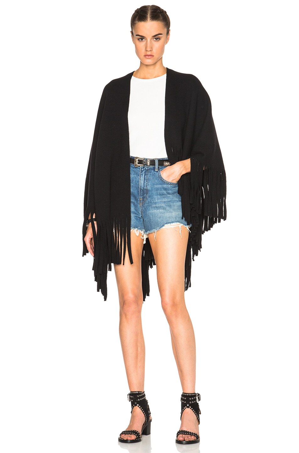 Image 1 of Burberry Prorsum Felted Knitted Poncho in Black