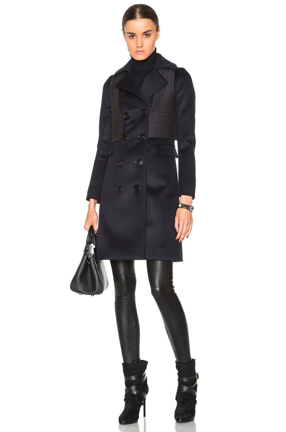 Image 1 of Burberry Prorsum Technical Cashmere Topcoat in Navy