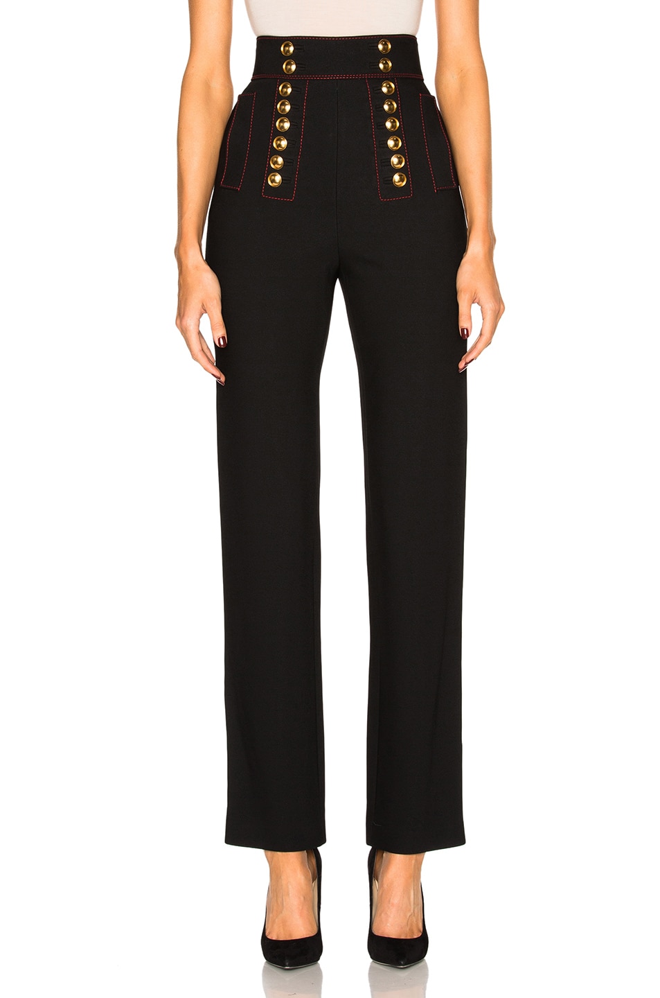Image 1 of Burberry Prorsum High Waist Military Trousers in Black