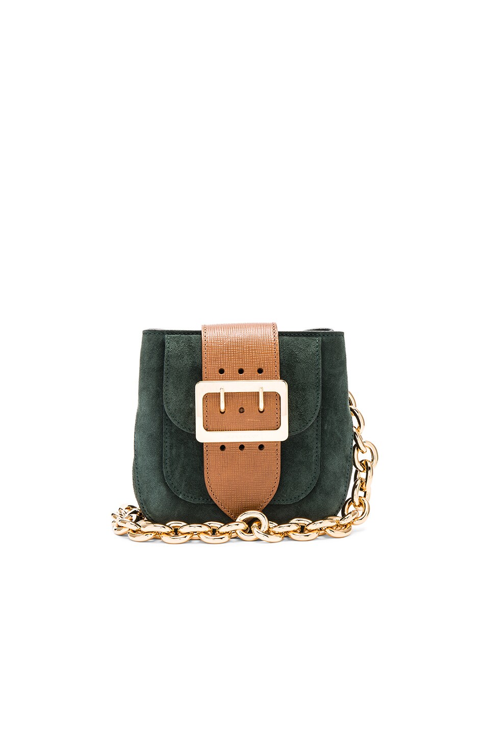 Image 1 of Burberry Prorsum Small Suede Belt Bag in Dark Forest Green