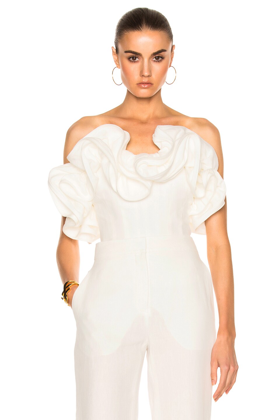 Image 1 of Brock Collection Theresa Top in Natural White