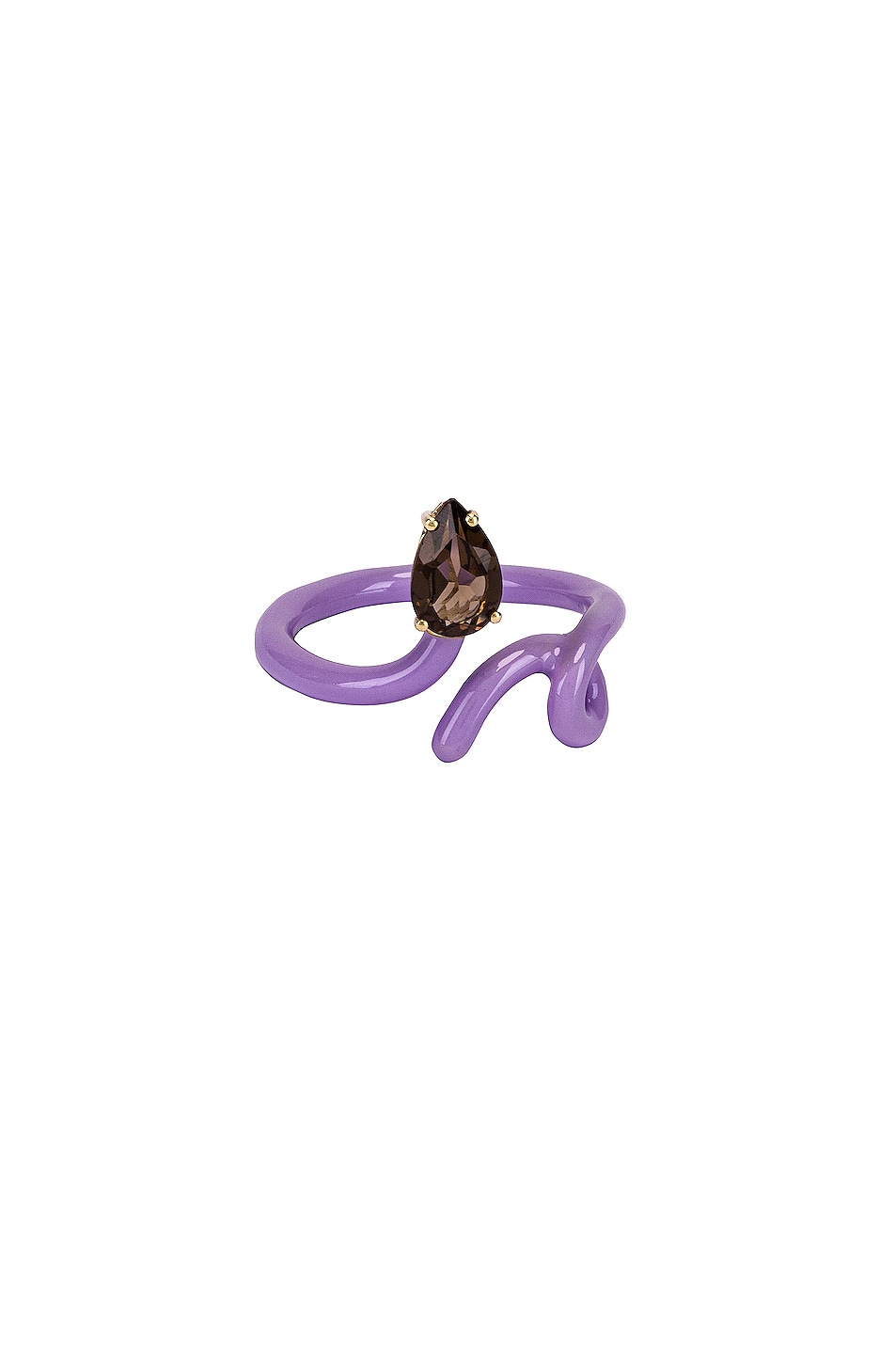 Image 1 of BEA BONGIASCA Baby Vine Ring in Lavender & Smoky Quartz