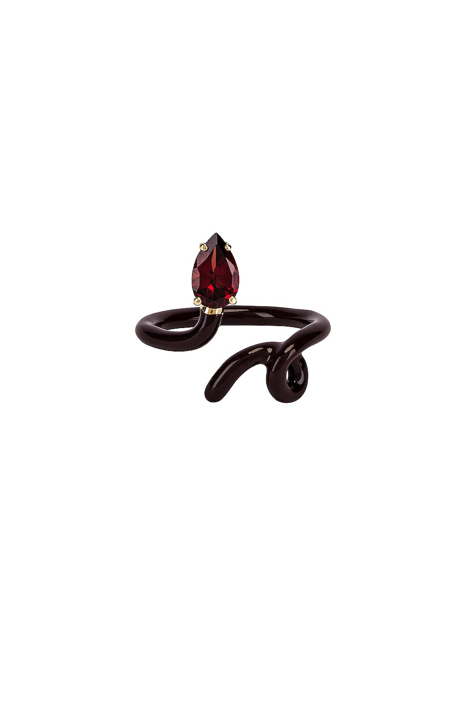 Image 1 of BEA BONGIASCA Baby Vine Ring in Cherry Chocolate & Garnet