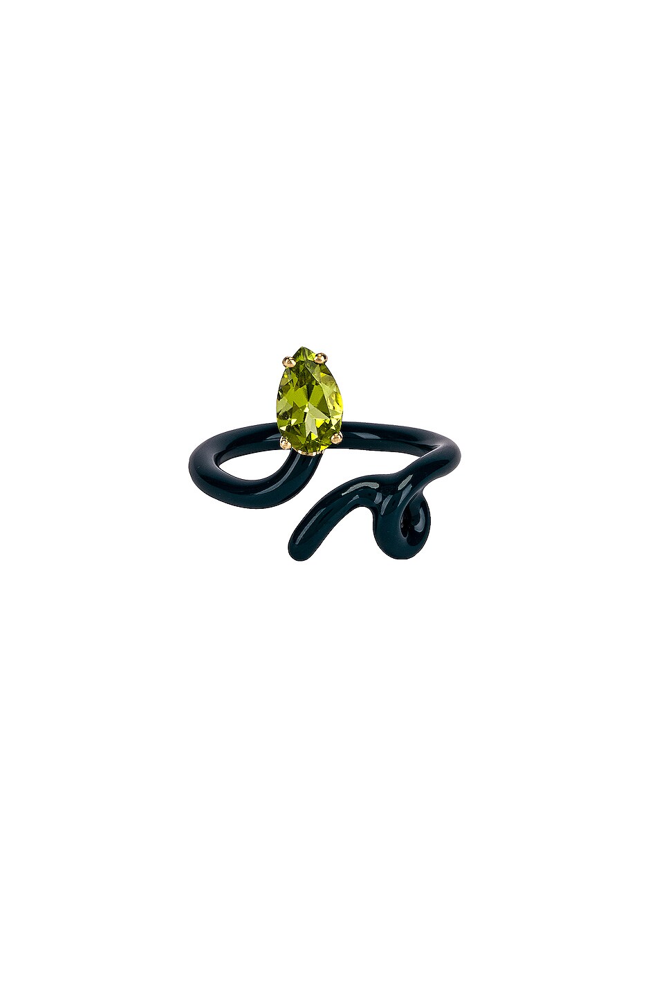 Image 1 of BEA BONGIASCA Baby Vine Ring in Teal & Peridot