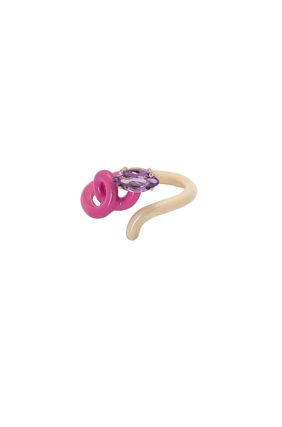 Image 1 of BEA BONGIASCA B Vine Ring in Bubblegum Pink & Panna