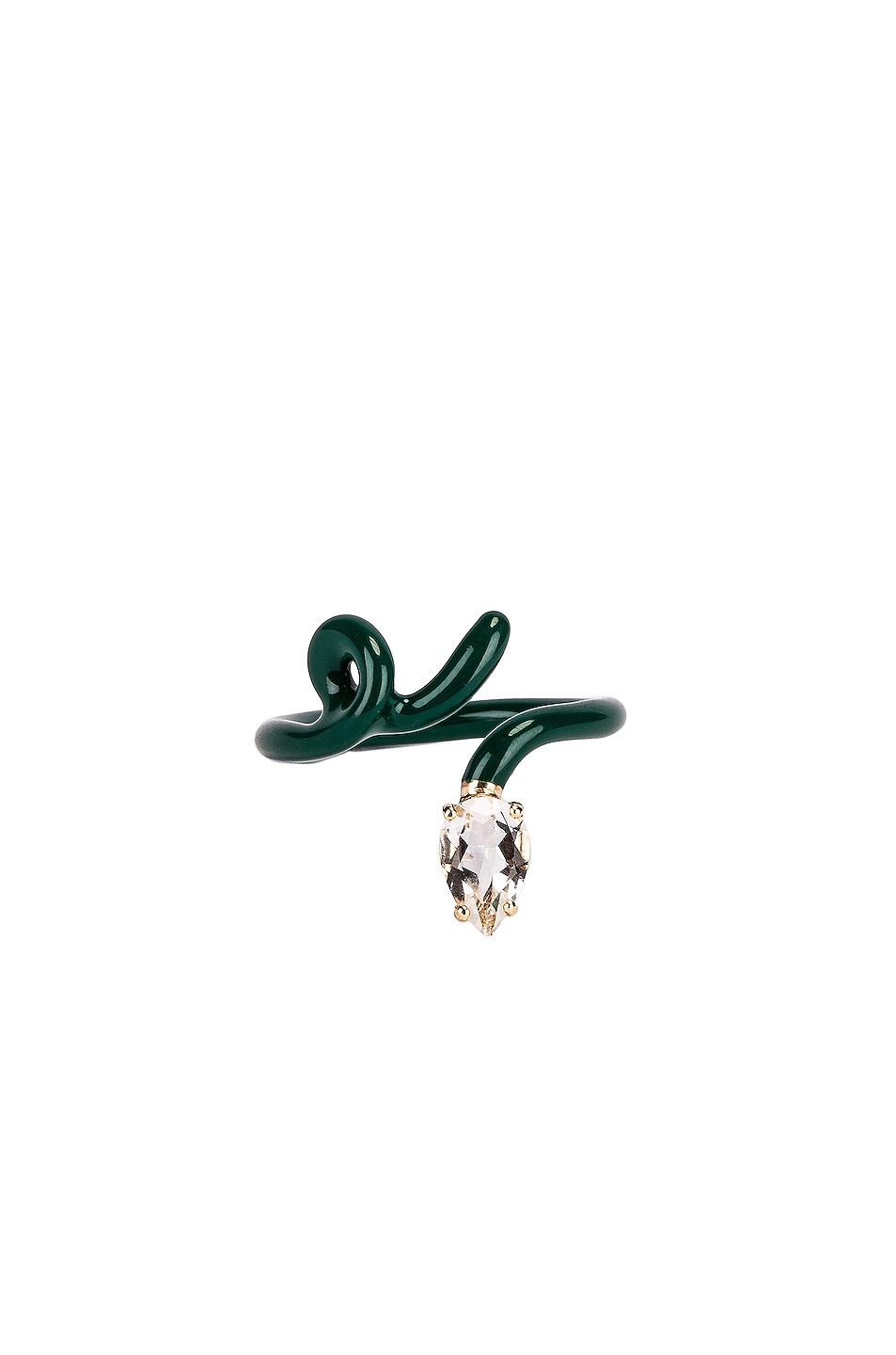 Image 1 of BEA BONGIASCA Baby Vine Tendril Ring in Forest Green