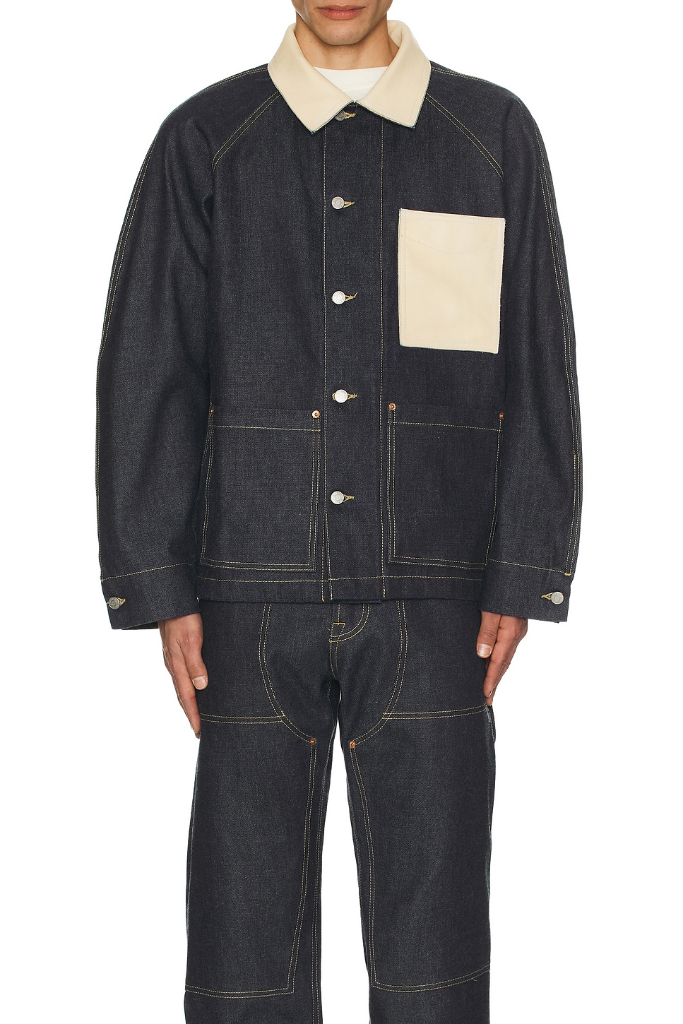 Image 1 of BTFL STUDIO Chore Jacket in Indigo