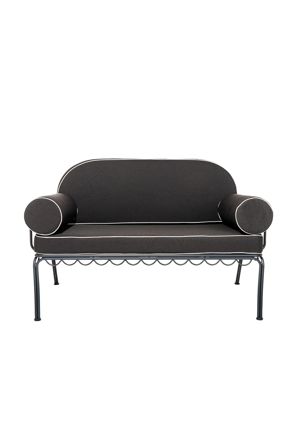 Business & Pleasure Love Seat Slip Cover Set In Rivie Black