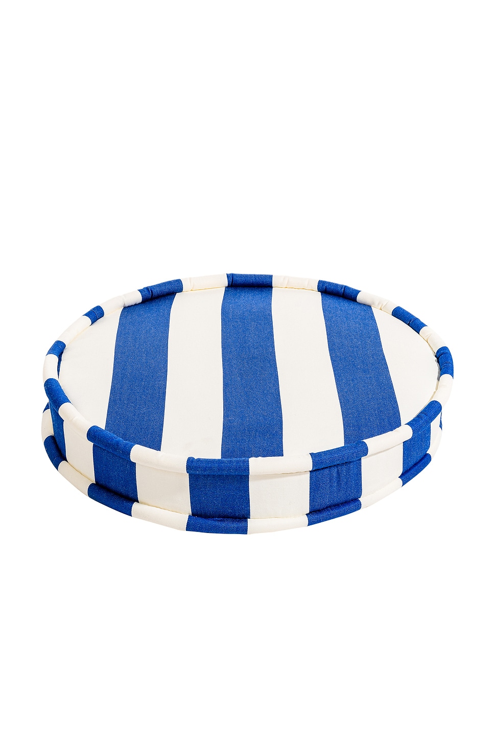 Image 1 of business & pleasure co. Circular Pillow in Crew Mediterranean Blue Stripe