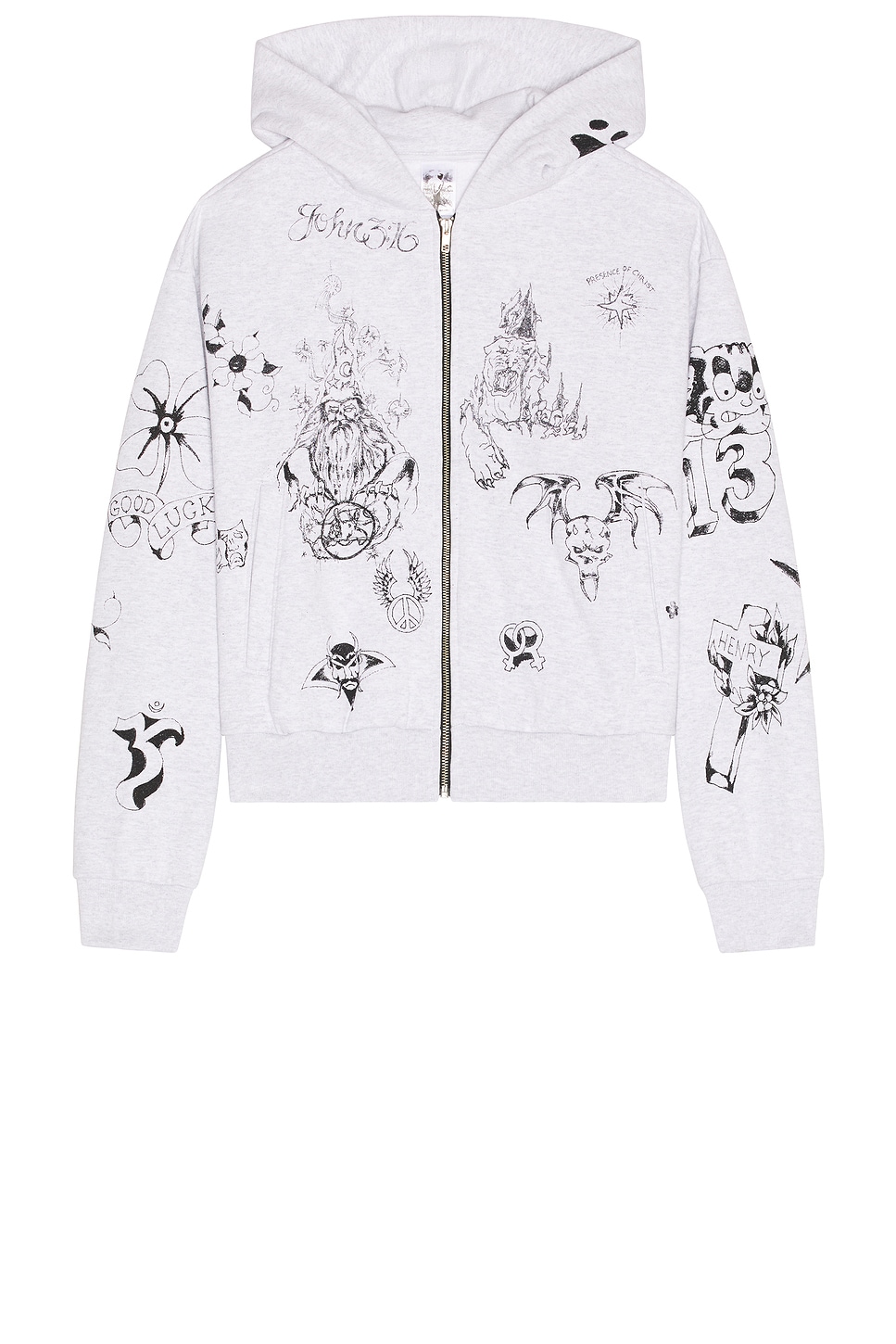 Sailor Zip Hoodie in Grey