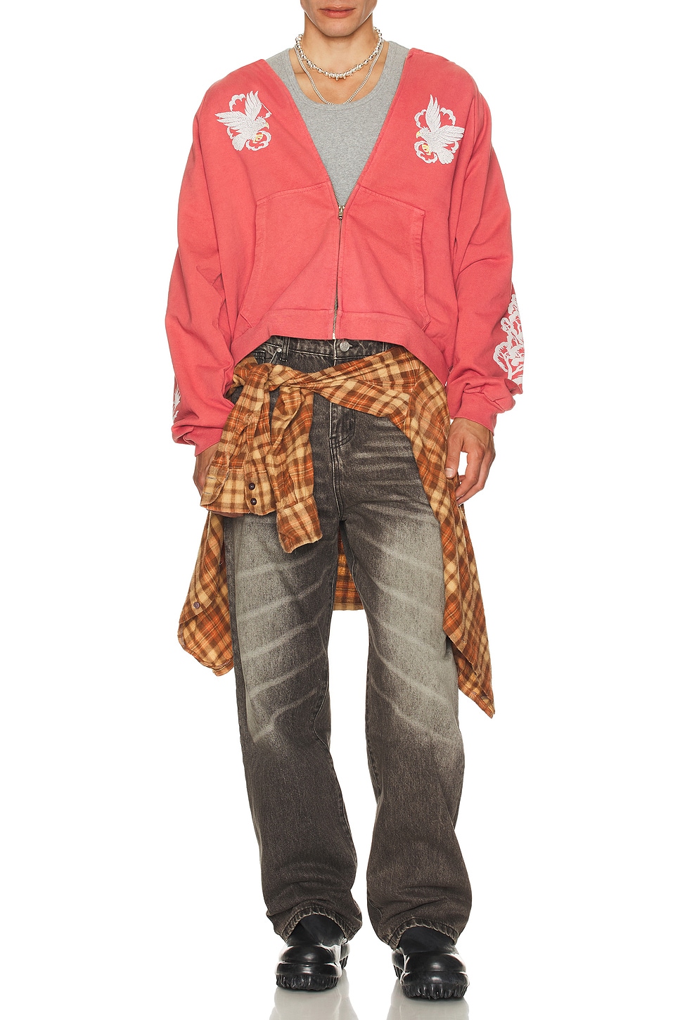 Image 1 of Basketcase Souvenir Zip Up in Washed Red