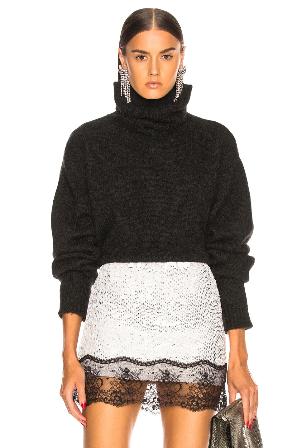 Image 1 of BEAU SOUCI Gunner Turtleneck Sweater in Charcoal