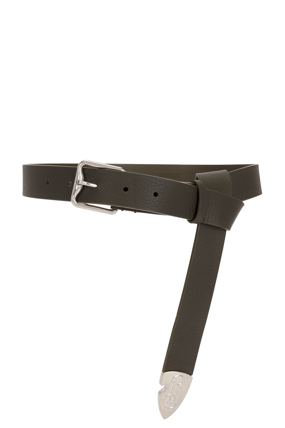 Burberry B Buckle Shield Belt In Brown