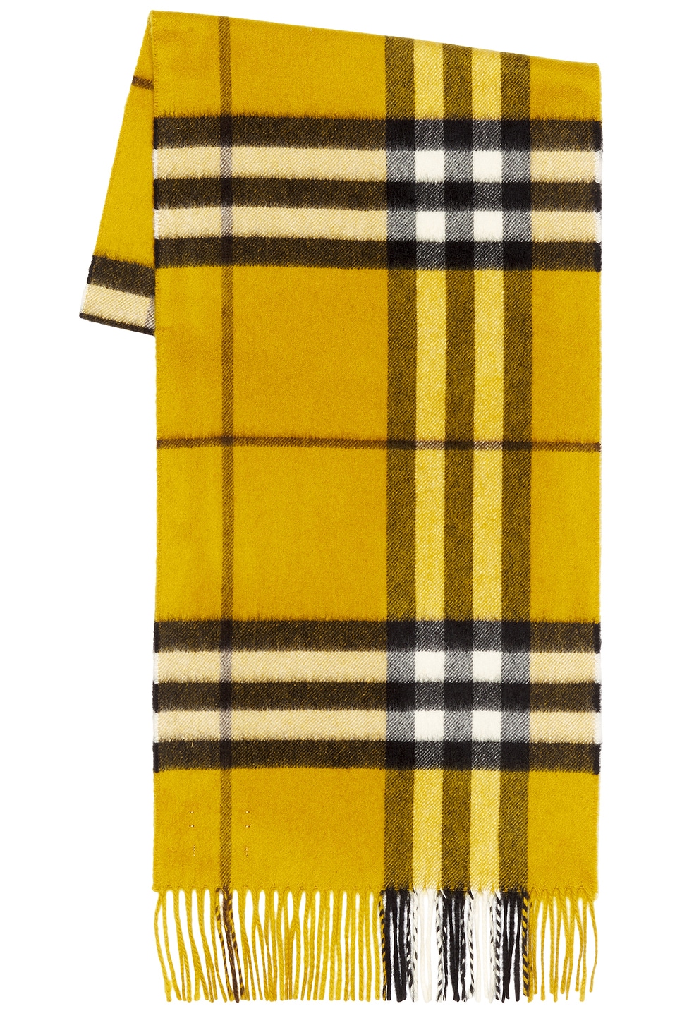 Burberry 168x30 Giant Check Cashmere Scarf In Yellow