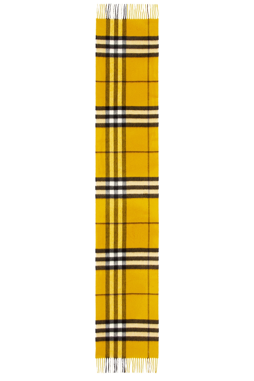 Burberry 168x30 Giant Check Cashmere Scarf In Yellow