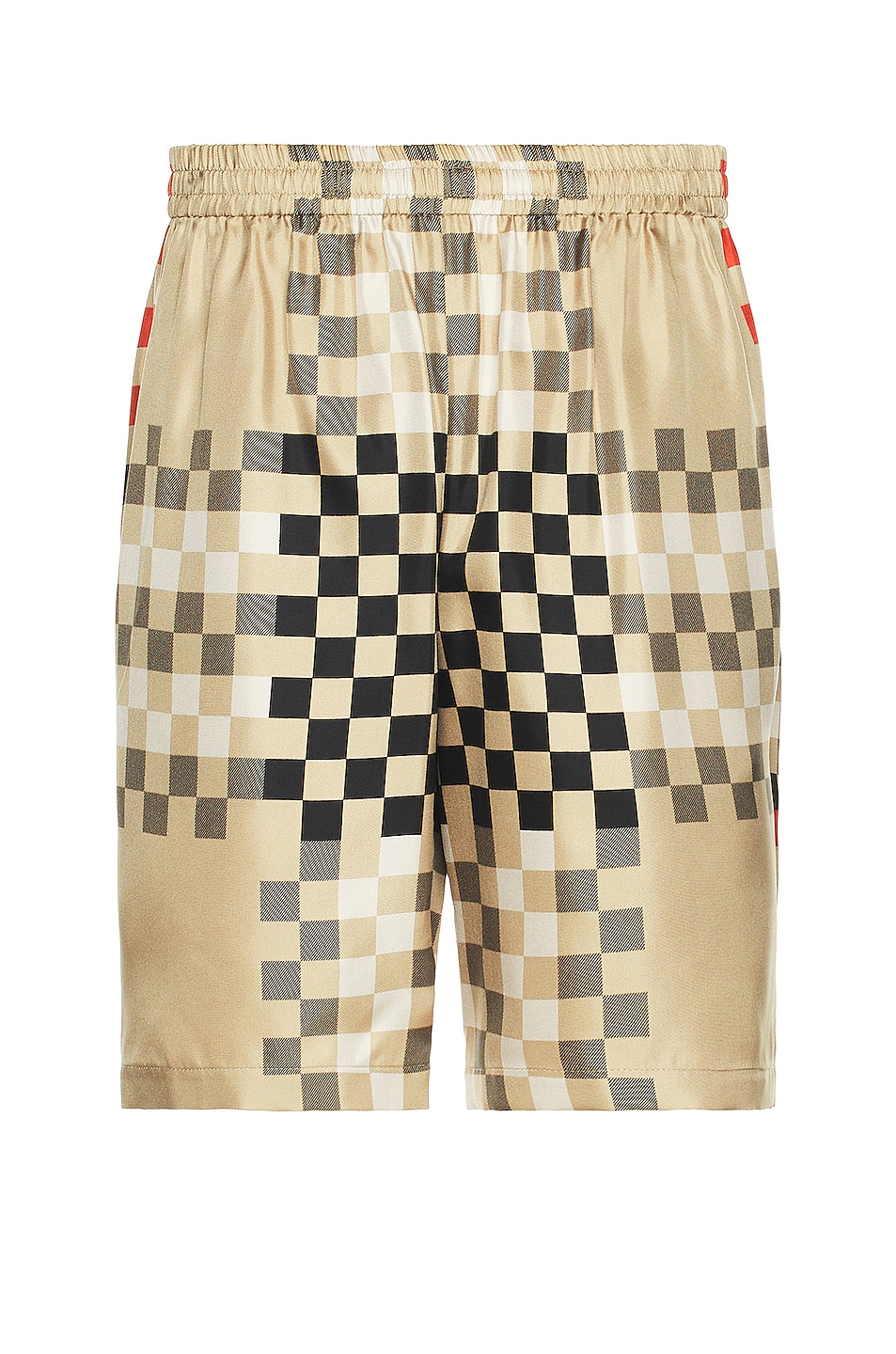 Image 1 of Burberry Bradeston Pixel Check Shorts in Archive Beige