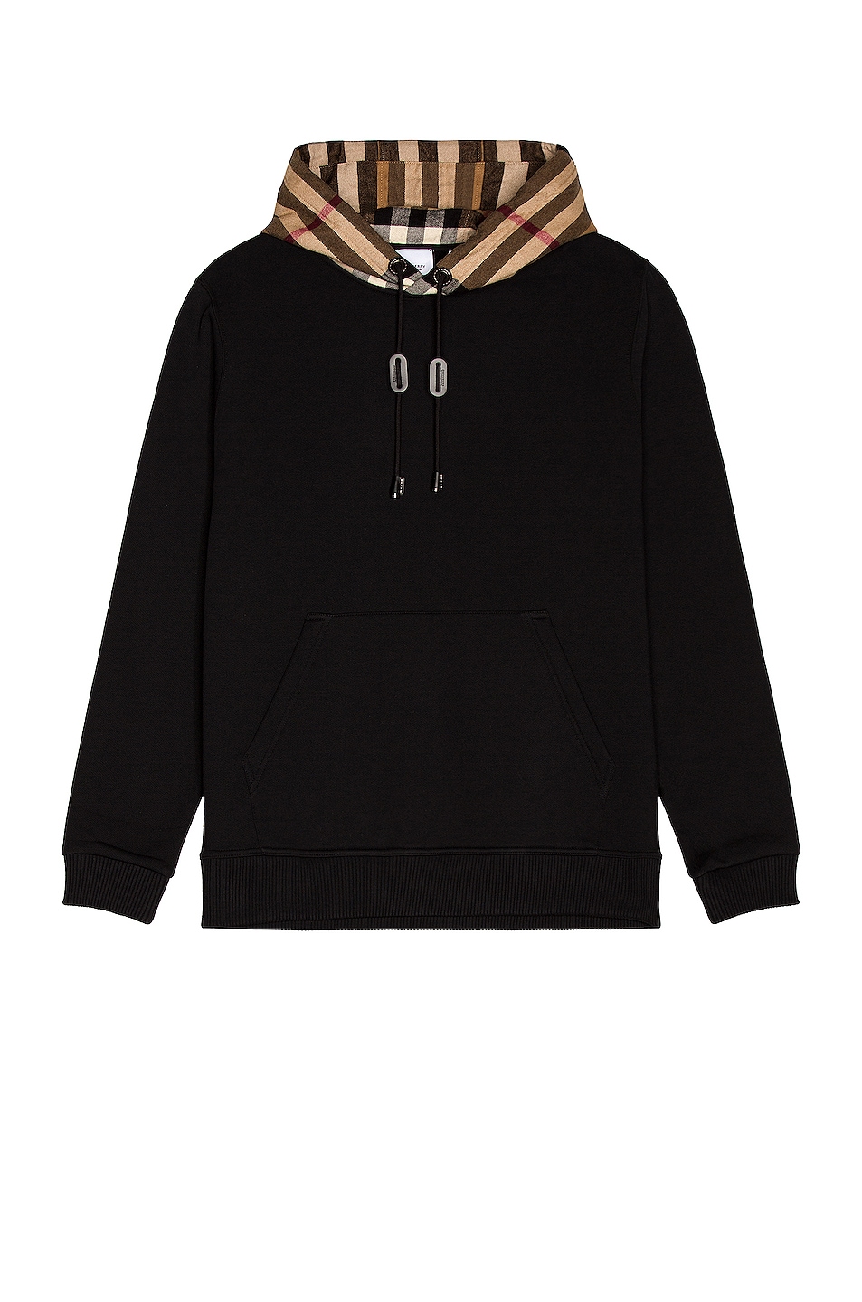 Image 1 of Burberry Contrast Check Hoodie in Black